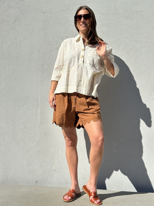 Gaspar 2601904 Honolulu shorts poplin nougat