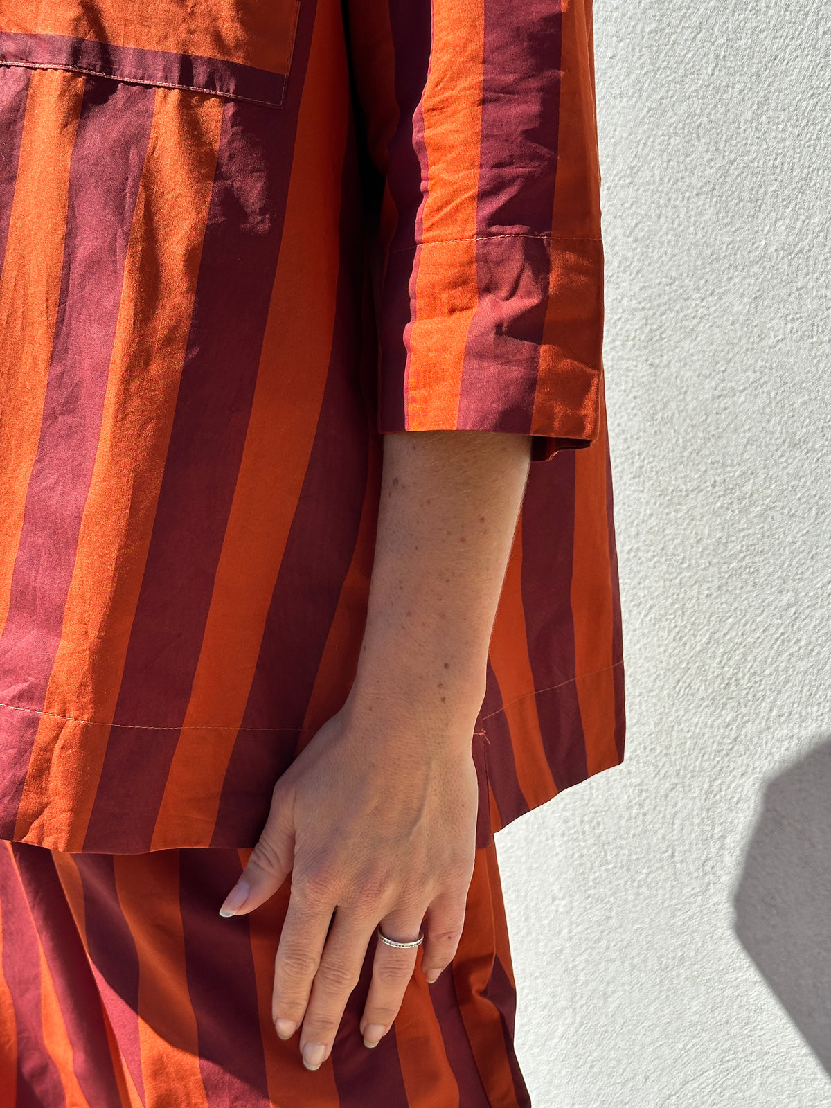Gaspar 2607313 Porto blouse big stripe burnt sienna