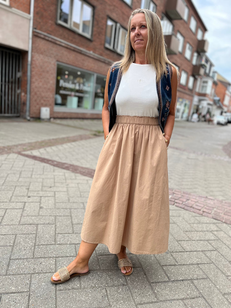 Gaspar 2501939 Vienna poplin skirt sand