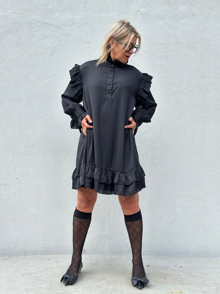 Gaspar 2510708 Jacqueline dress solid black