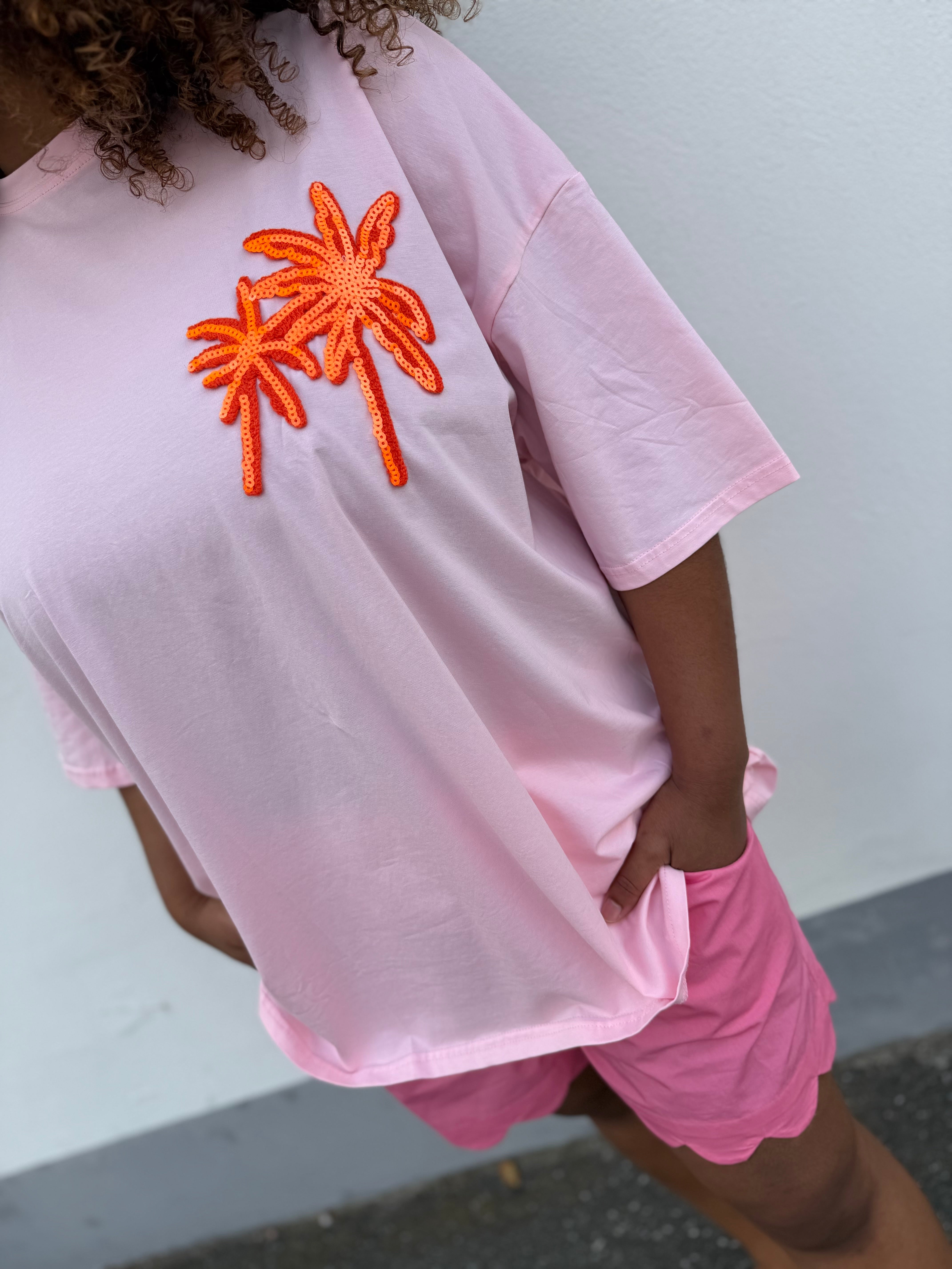 PALM oversize T-shirt rosa
