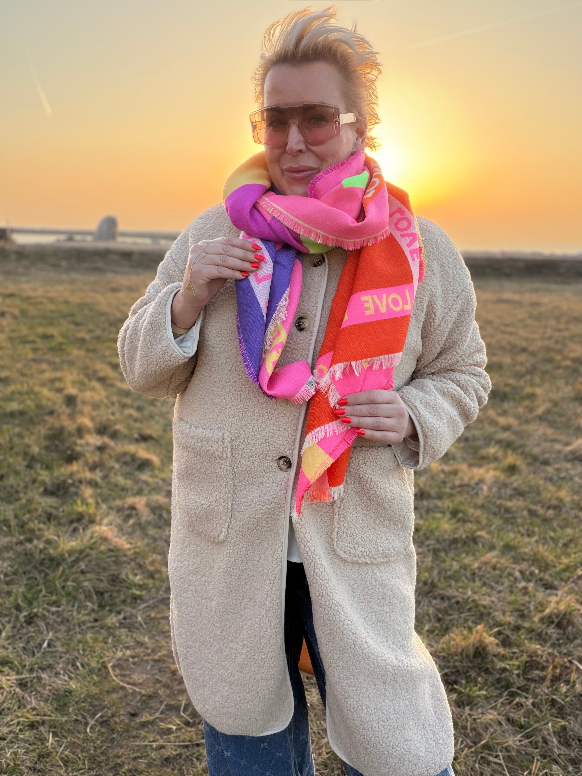 By Engbork LOVE life scarf pink