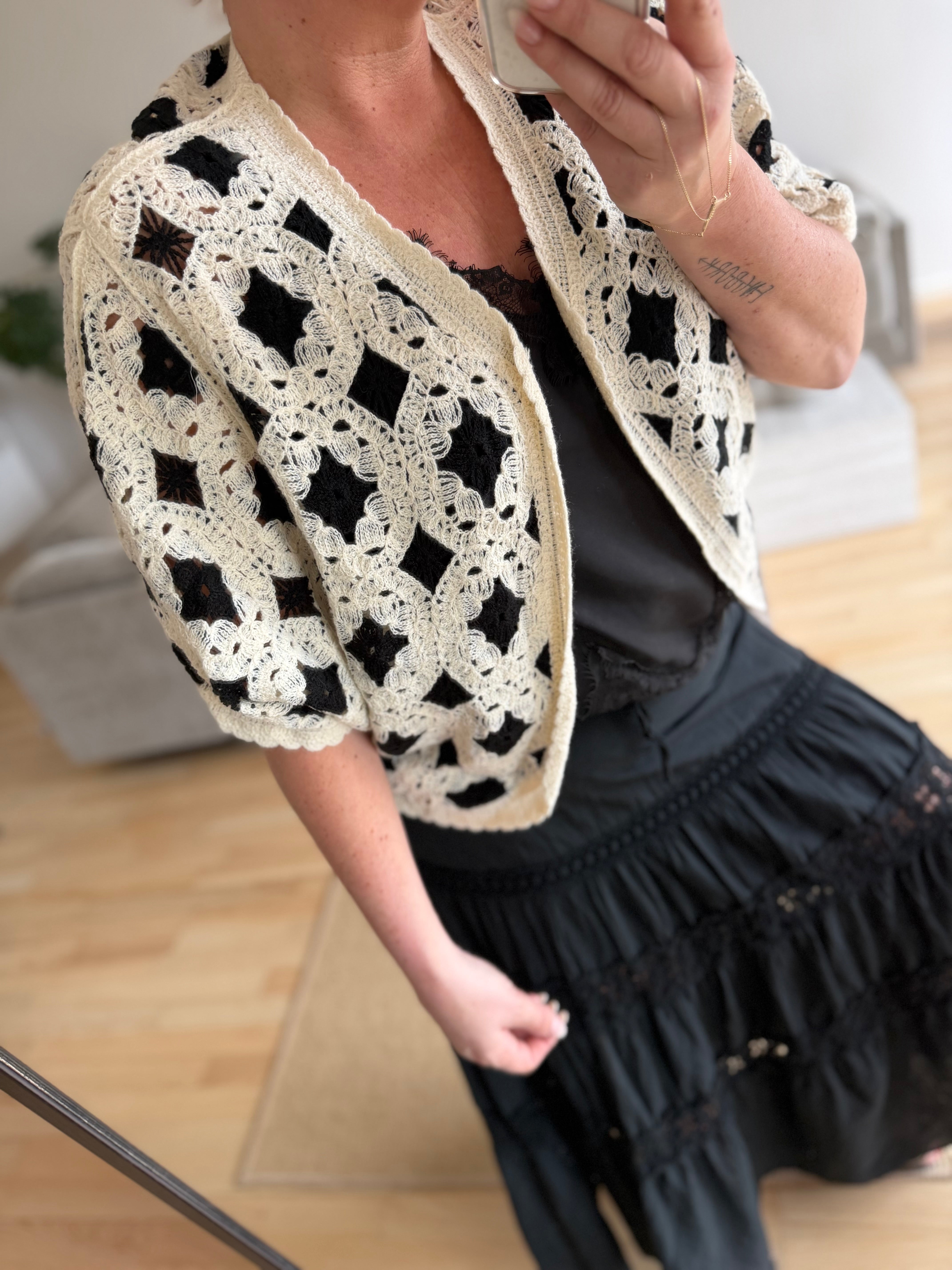 By Engbork Lily jacket crochet cream