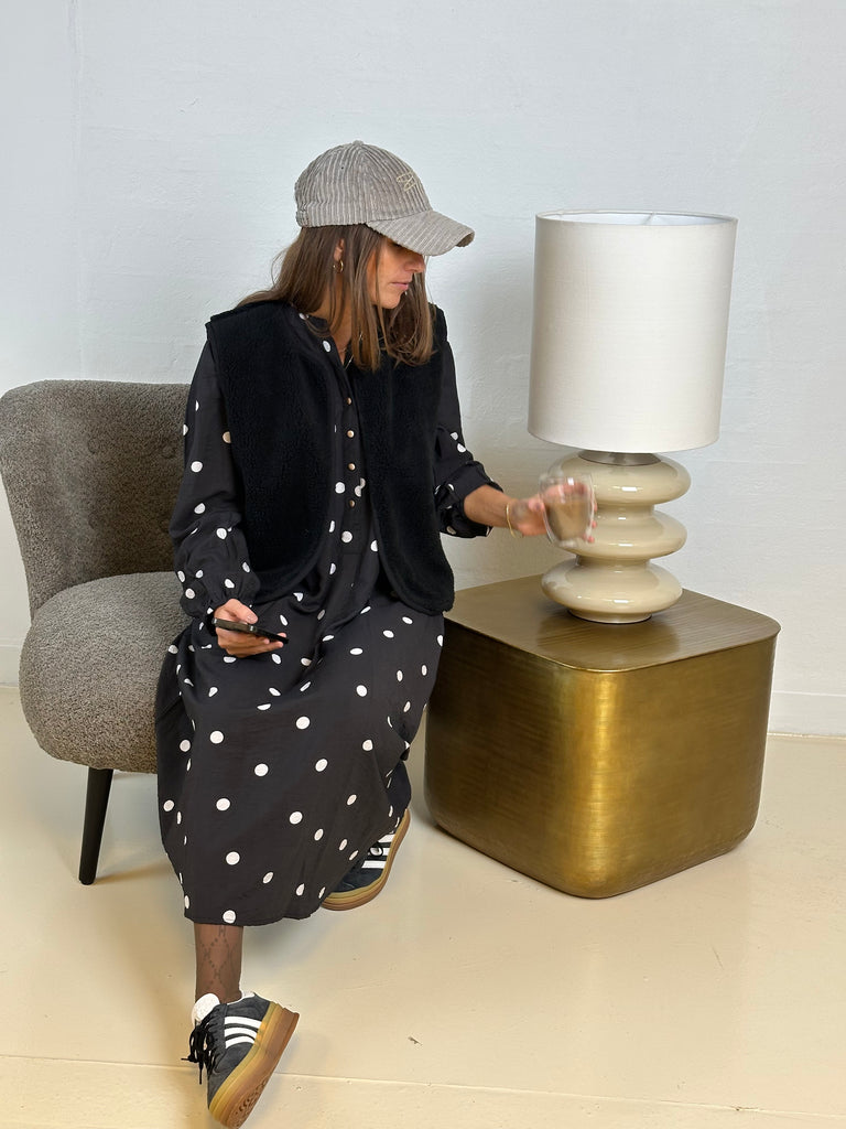 Gaspar 2510706 Luna big dot dress black