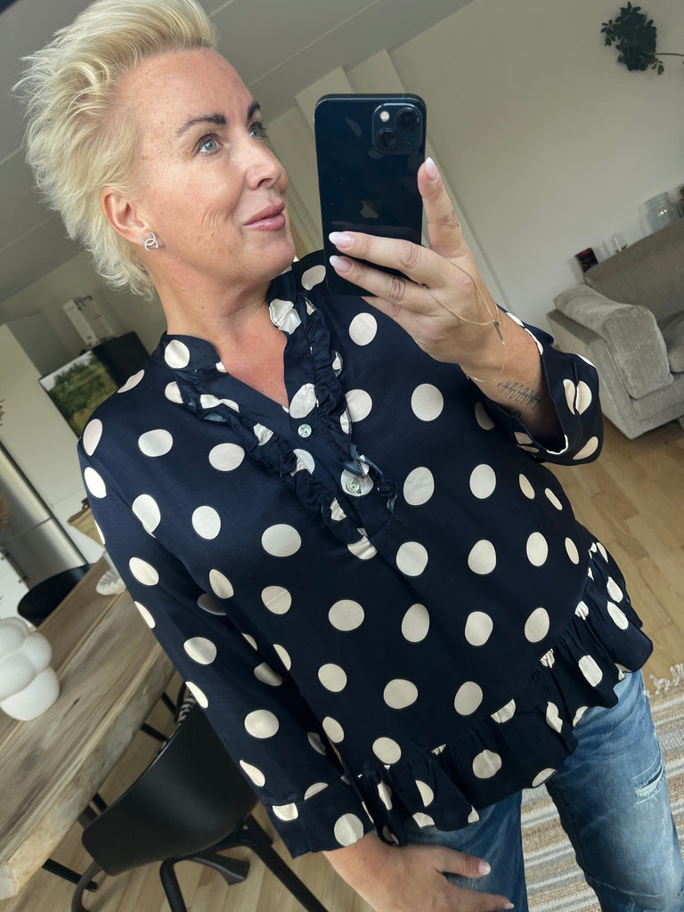 Boho Love B1292 skjorte dot satin navy