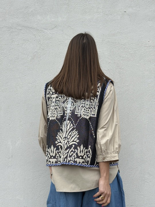 Gaspar 2601333 Marli waistcoat print black