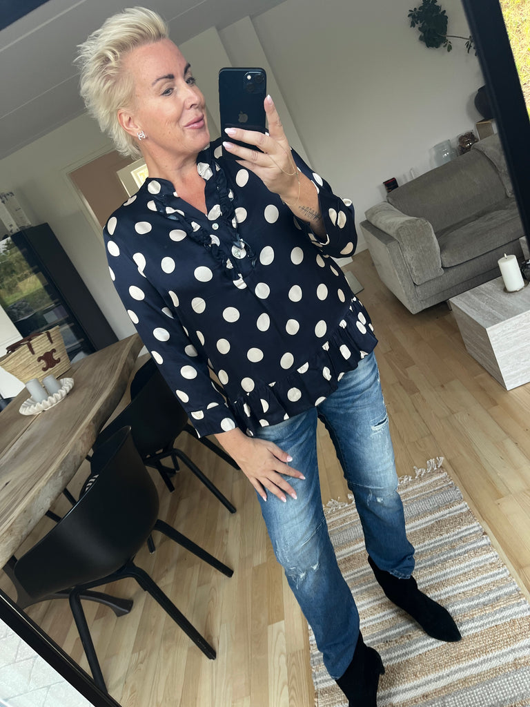 Boho Love B1292 skjorte dot satin navy