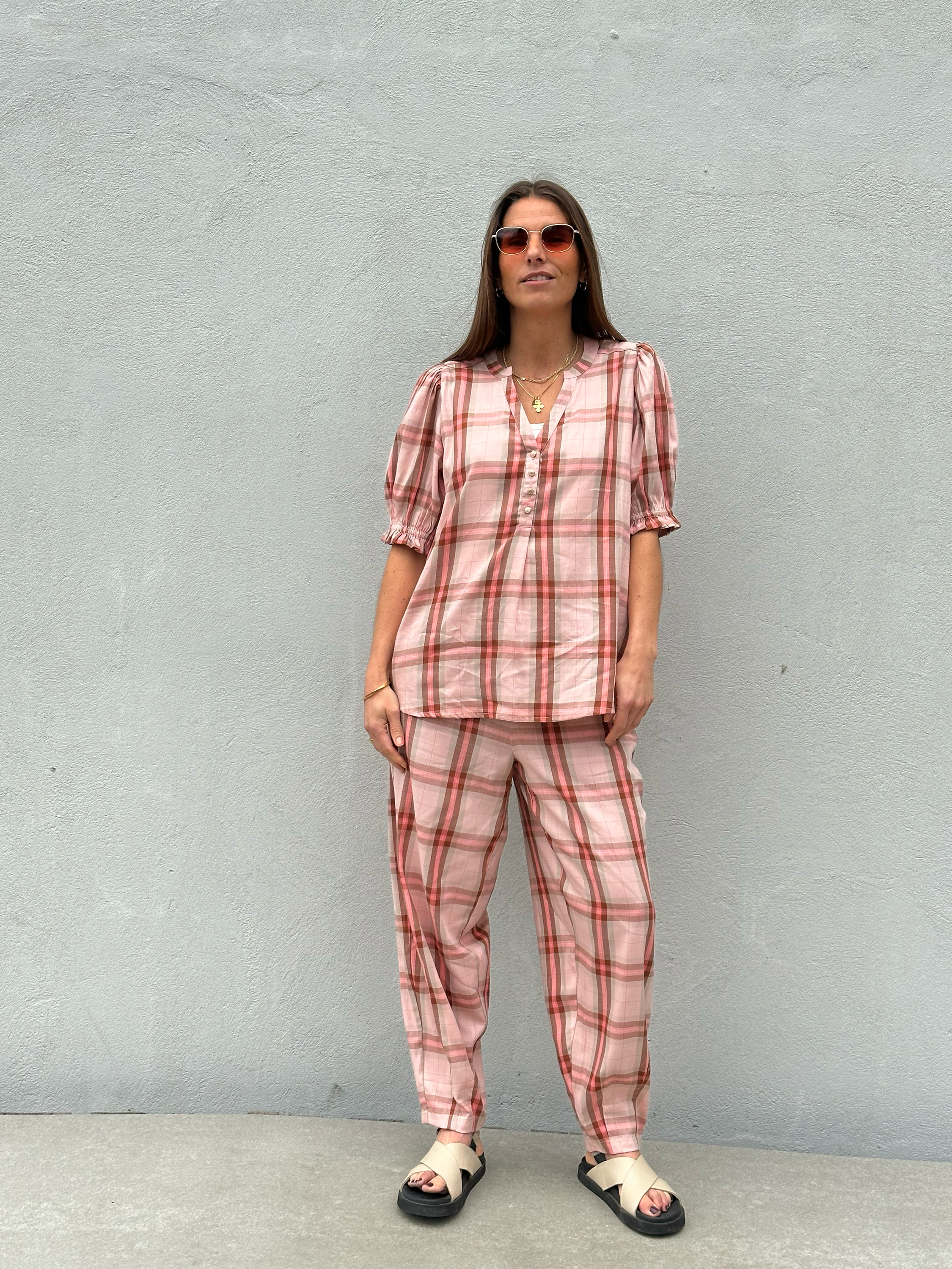 Gaspar 2601948 Colorado pants check pale