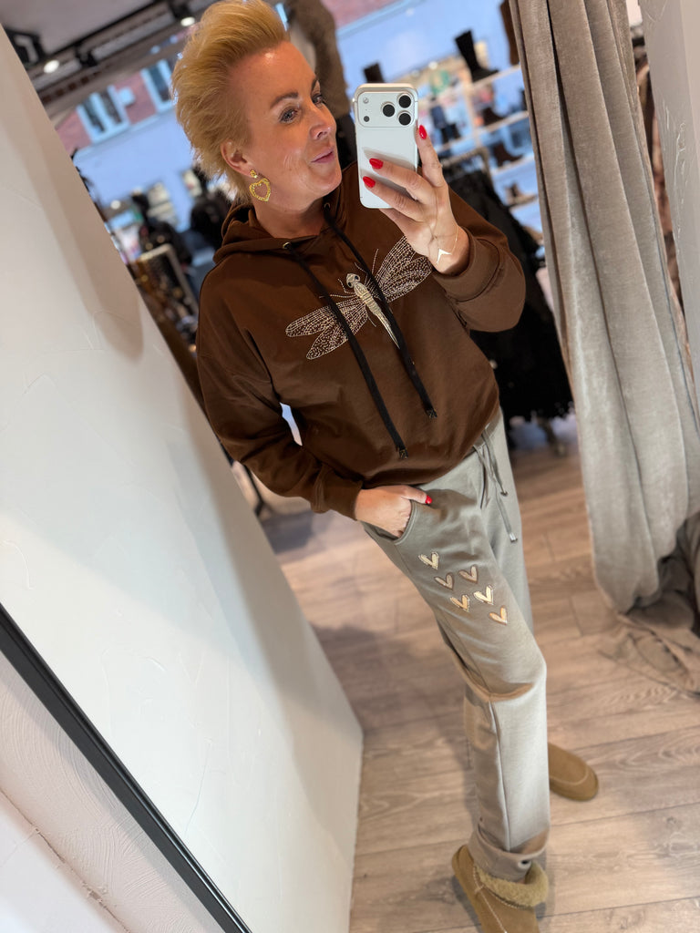 By Engbork heart pants taupe