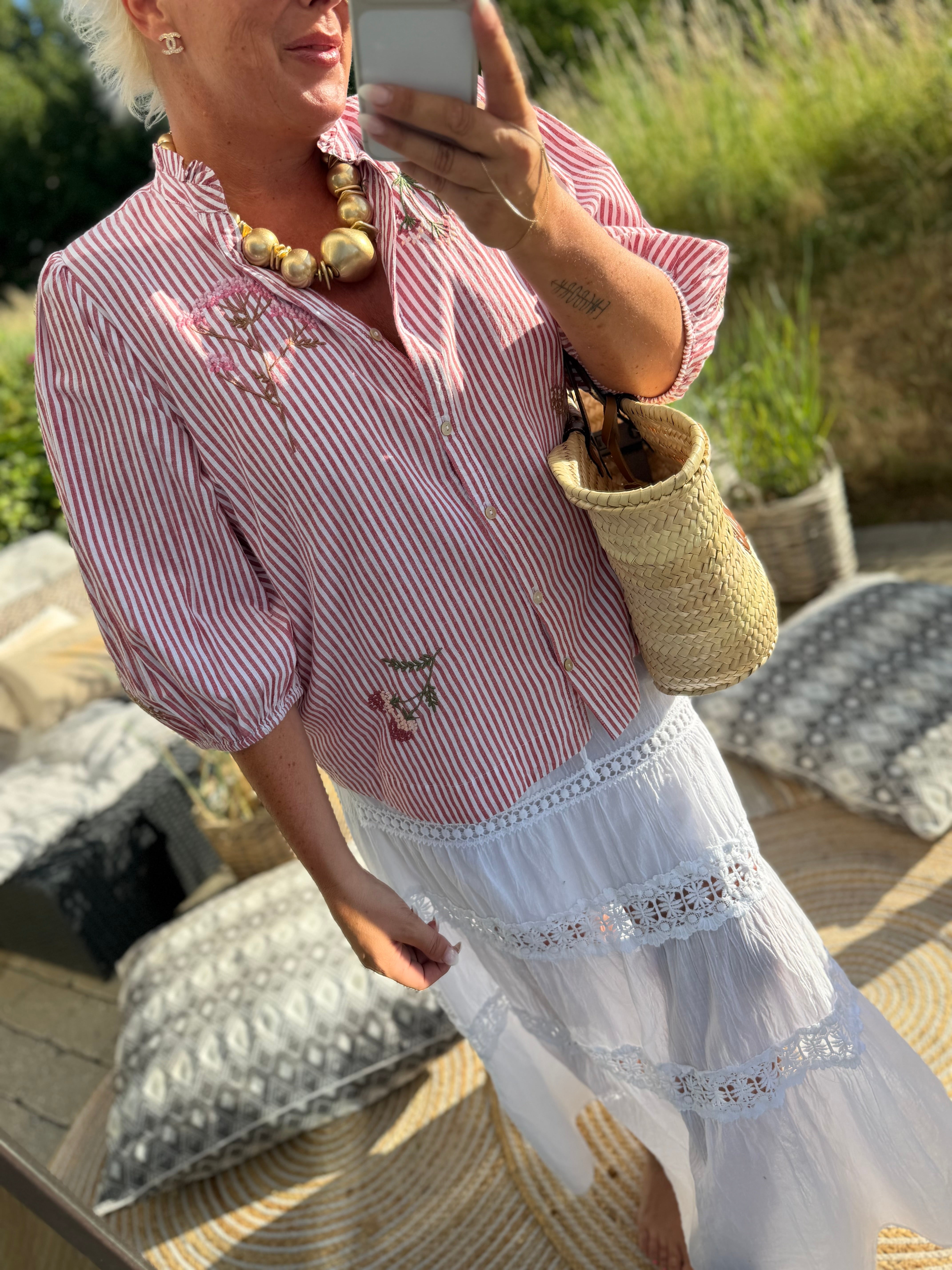 Love & Divine love1532-1 shirt stripe red