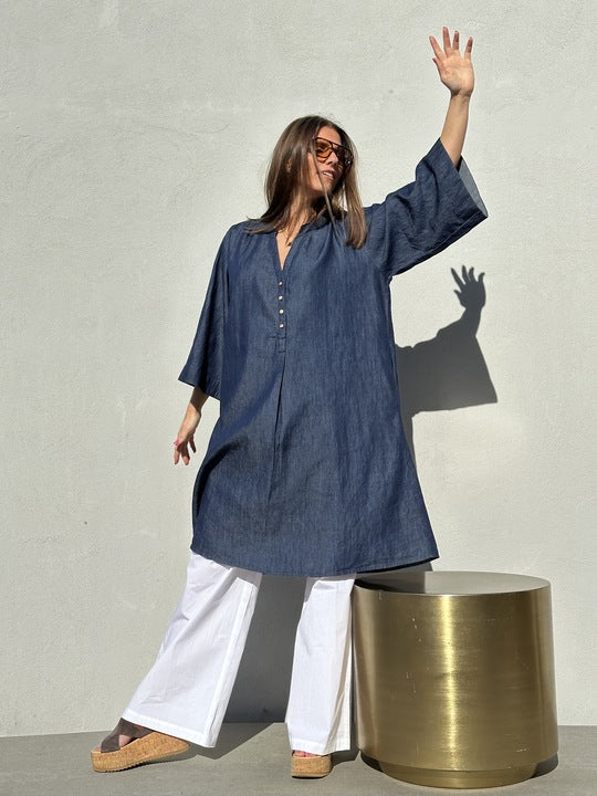 Gaspar 2601707 Mumbai short dress denim