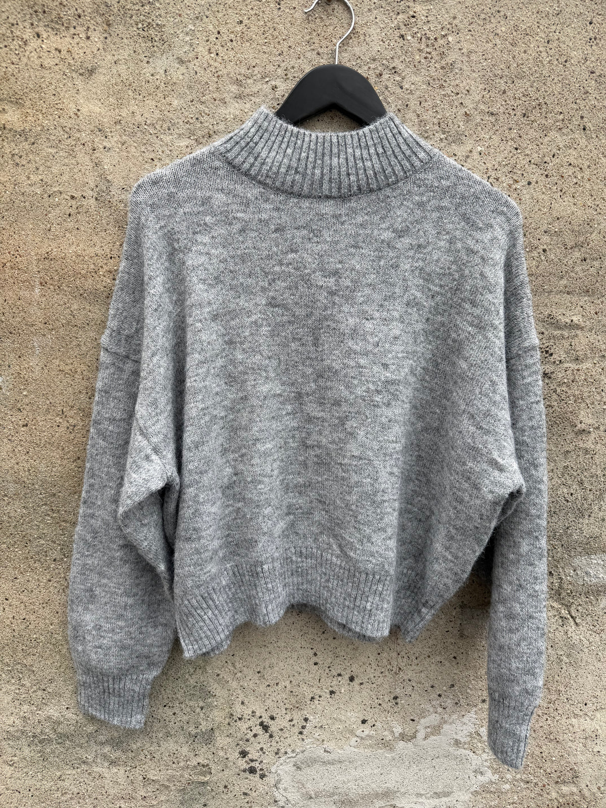 Malua strik high neck melange grey
