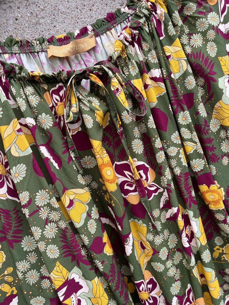 Boho Love bluse oliven