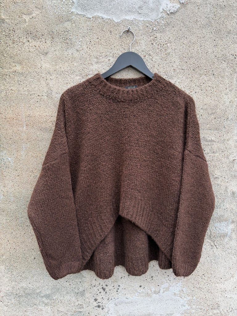 Qnuz 9199 knit blouse choco