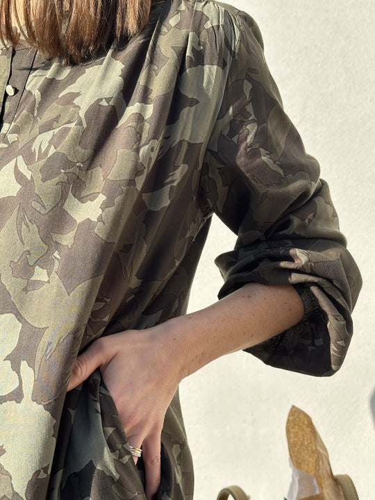 Gaspar 2601700 Luna camo dress green