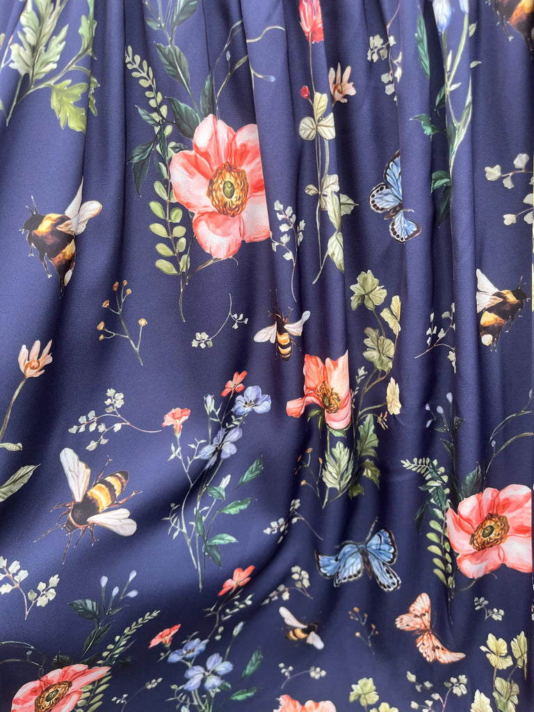 Design By Laerke Elisabeth long dress flower navy