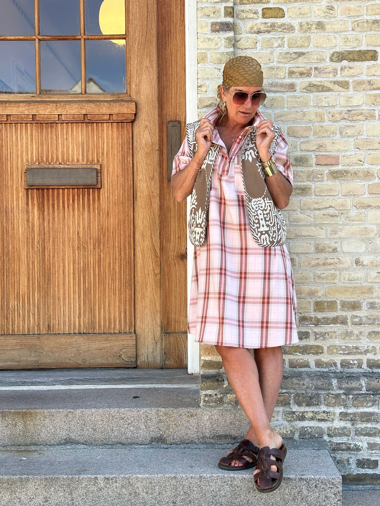 Gaspar 2601731 Nice check dress rosa
