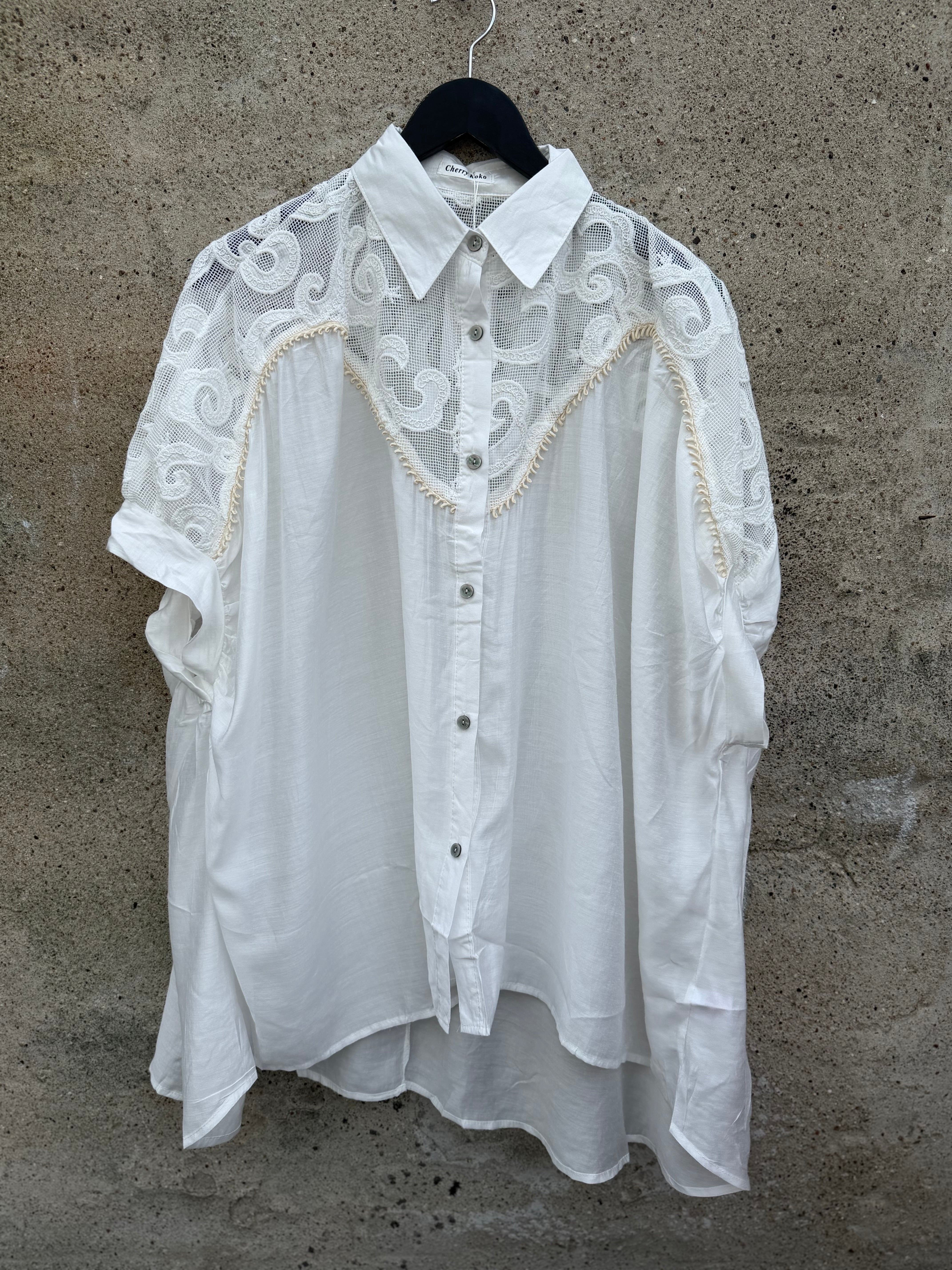 Lene 10089 shirt lace white