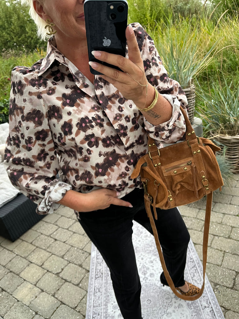 Liberte 21598 Flora LS blouse flower brown