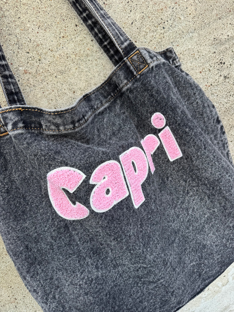 Capri tote bag denim black wash