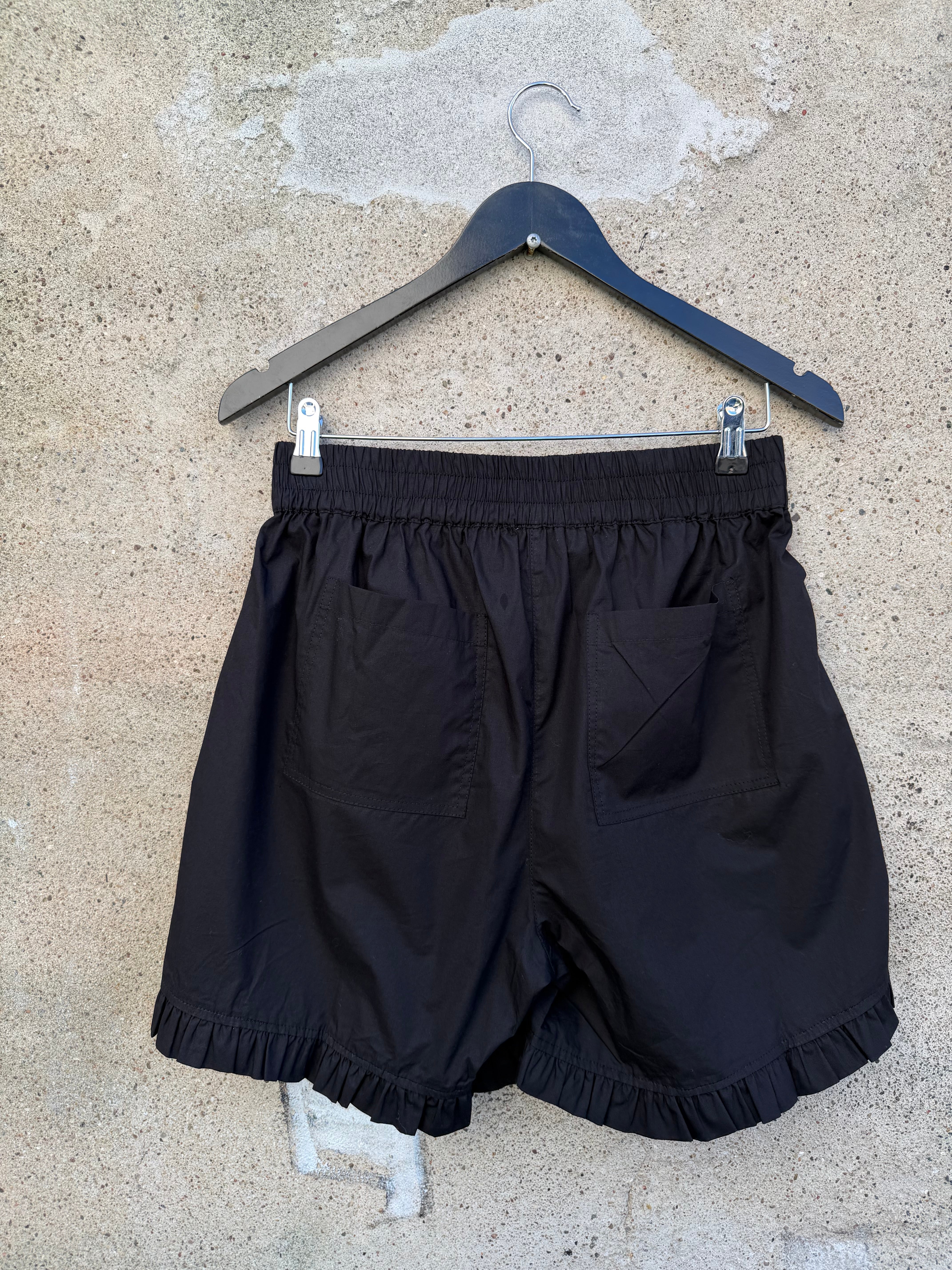 Gaspar 2501913 Honolulu poplin frill shorts black