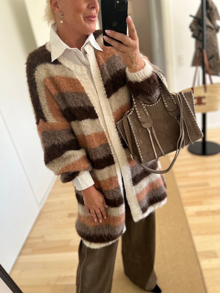 By Engbork Beate cardigan stripe brownie