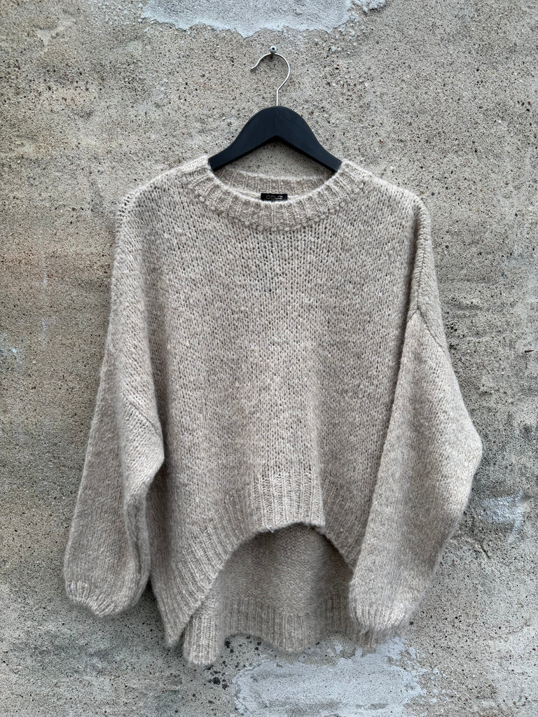 Qnuz 9199 knit blouse taupe