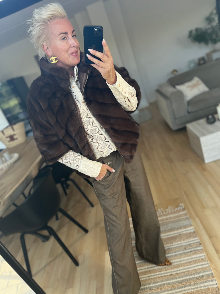 By Engbork Marilyn fake fur jakke brown