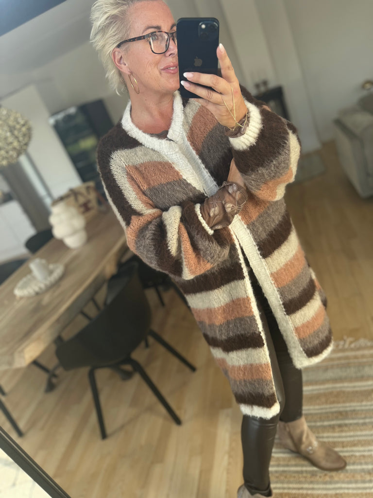By Engbork Beate cardigan stripe brownie