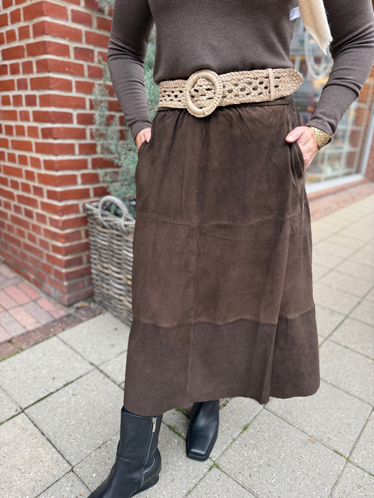 Depeche 51388 Evelyn skirt suede brown