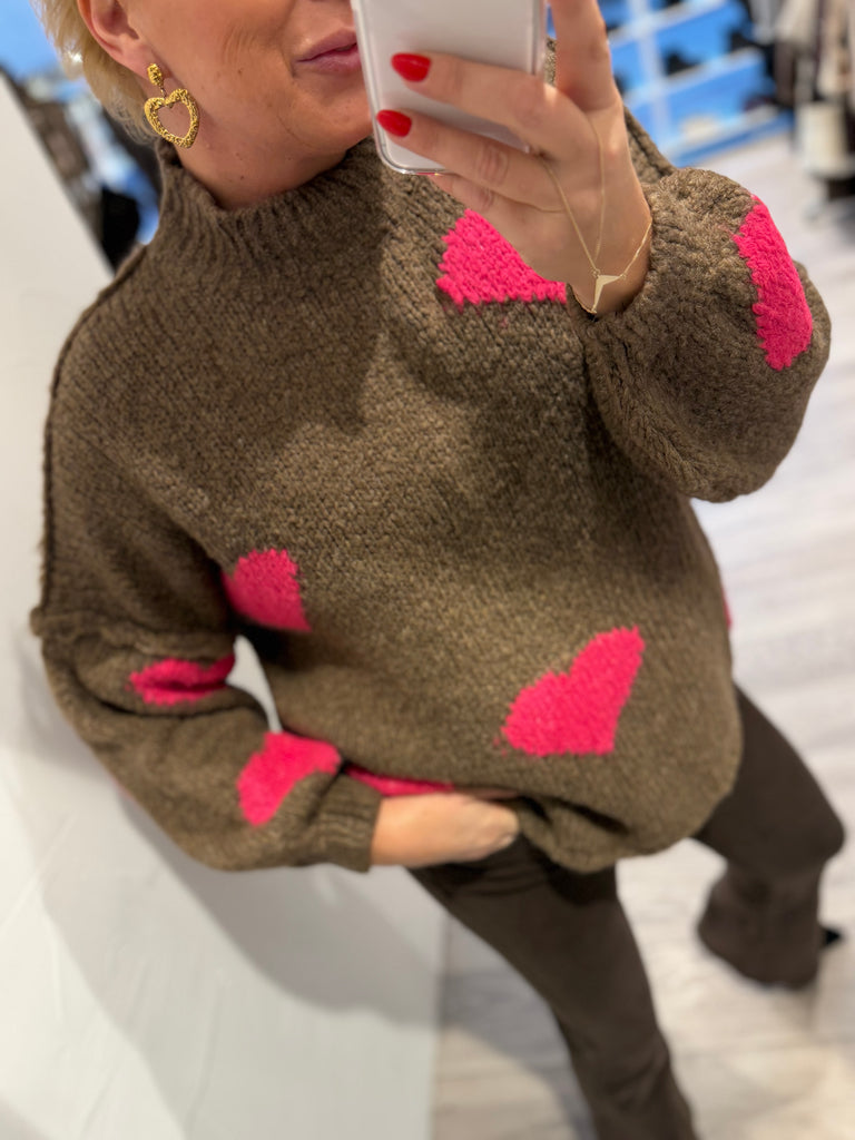 Boho Love B1313 strik hearts pink