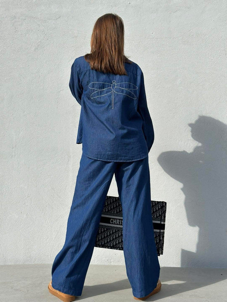 Gaspar 2510323 Læsø V-neck denim bluse