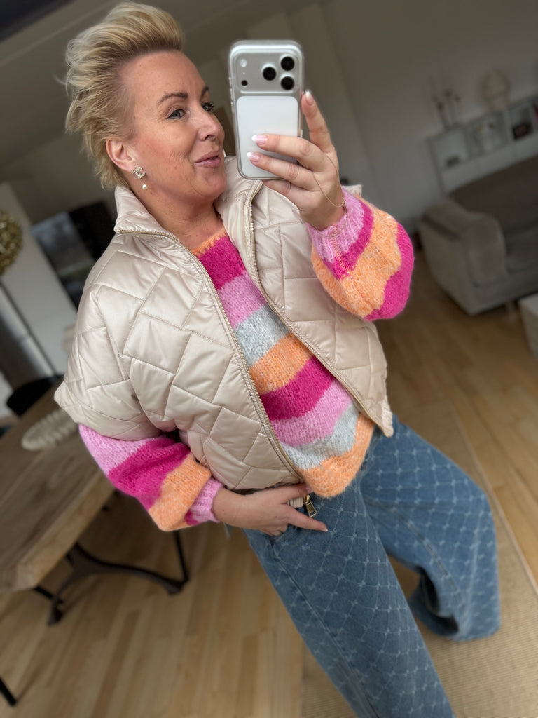 By Engbork Emilia vest quilted sand