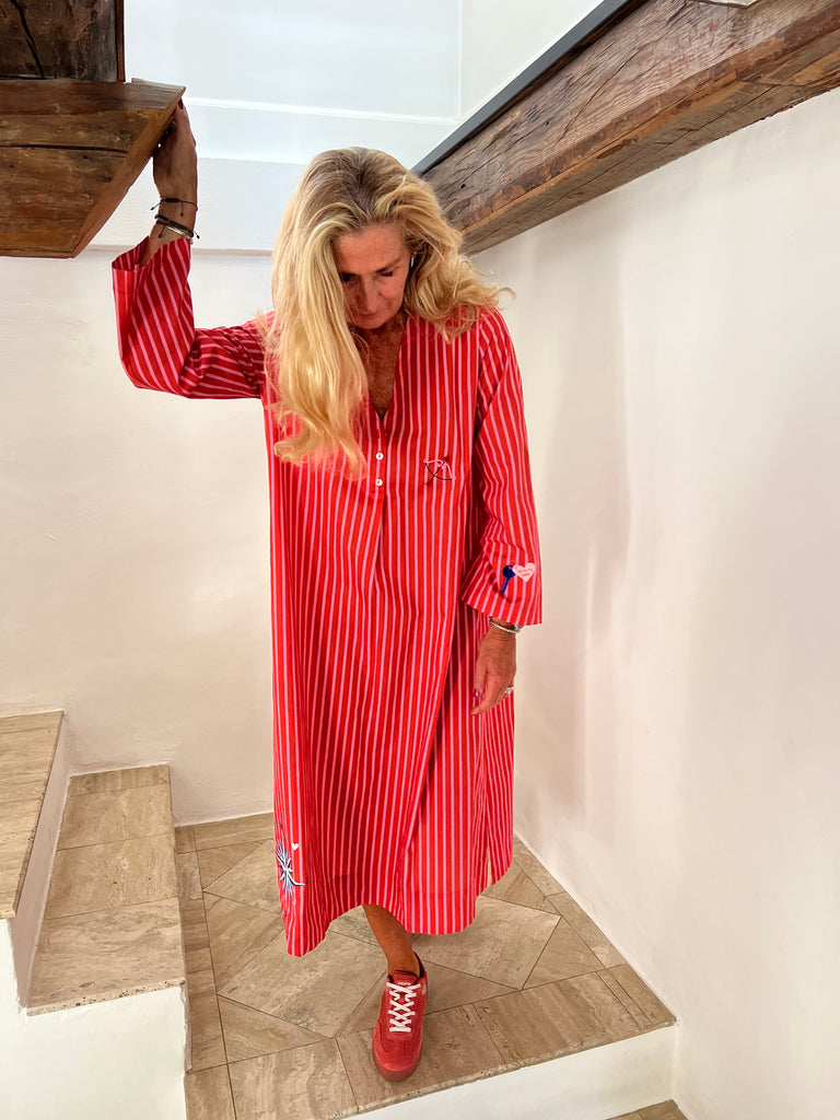 WAUW Ulrikke dress stripe red
