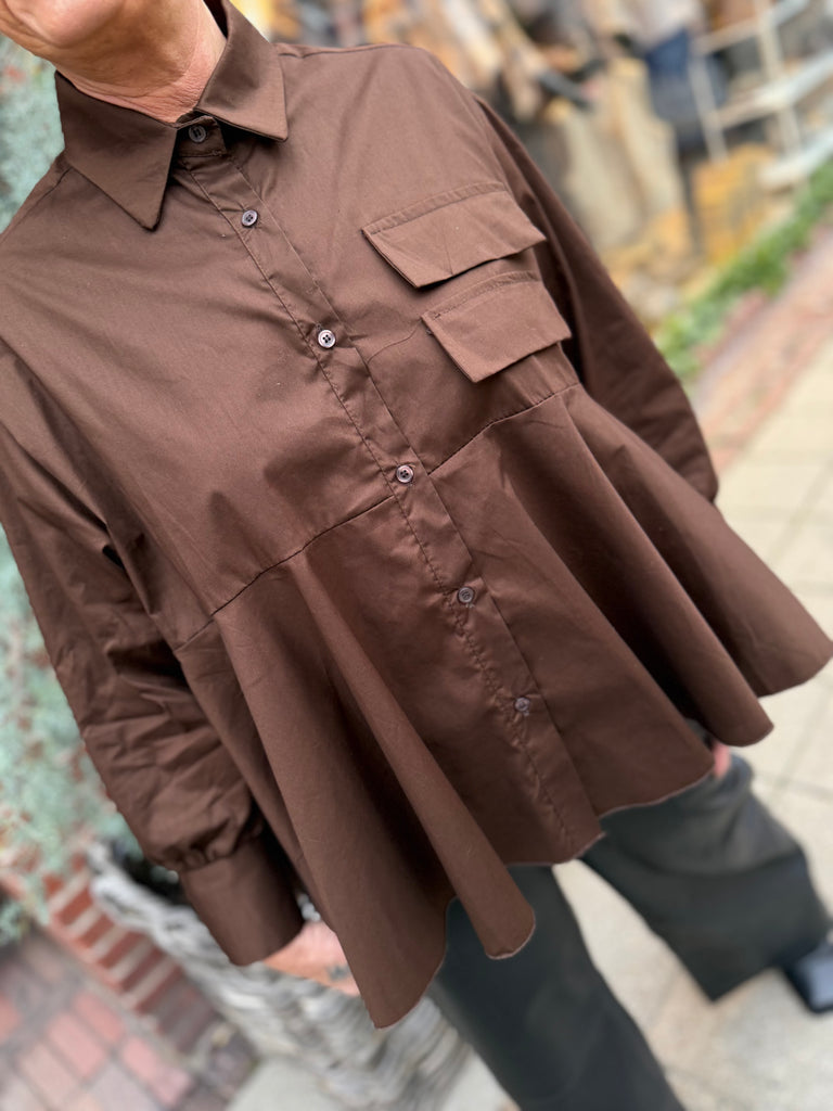 Boho Love B1289 skjorte pocket brown