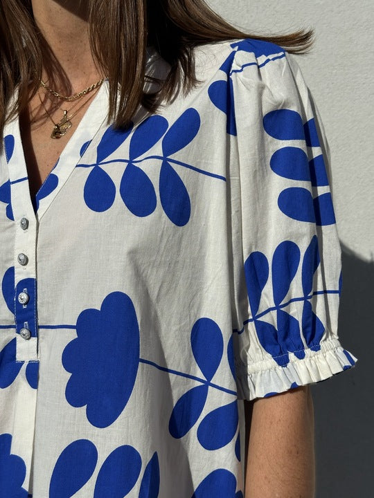 Gaspar 2601339 Tunø blouse print royal