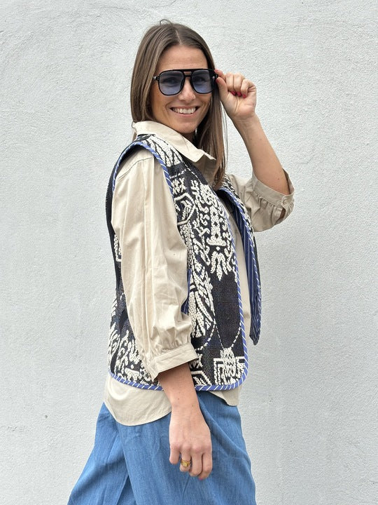 Gaspar 2601333 Marli waistcoat print black