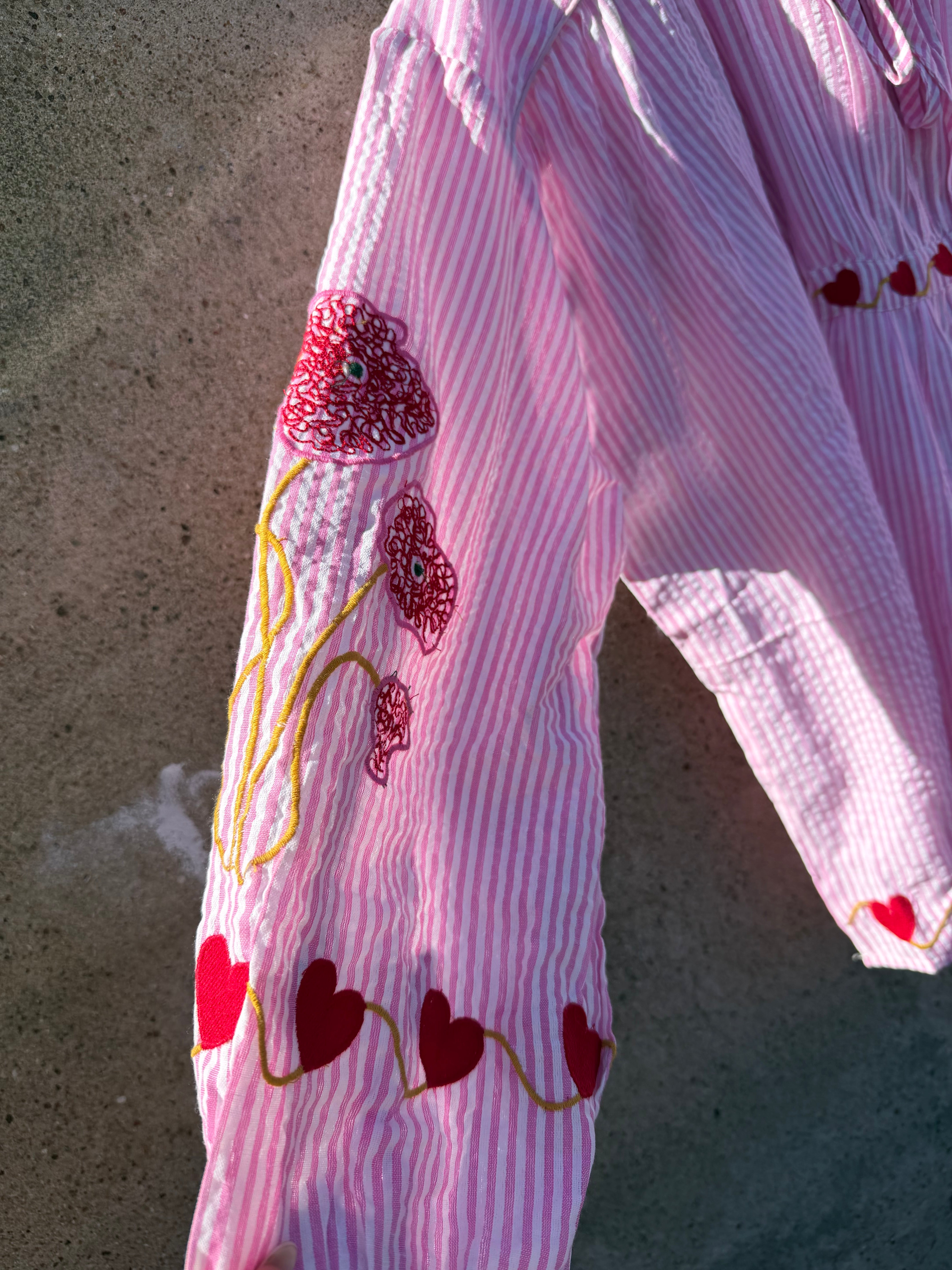 Boho Love B1360 skjorte flower stripe rosa