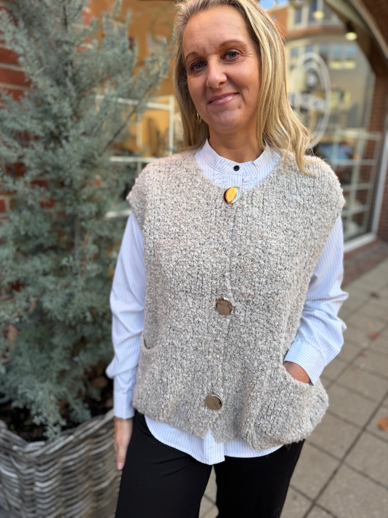 Boho Love B1225 strik vest grey