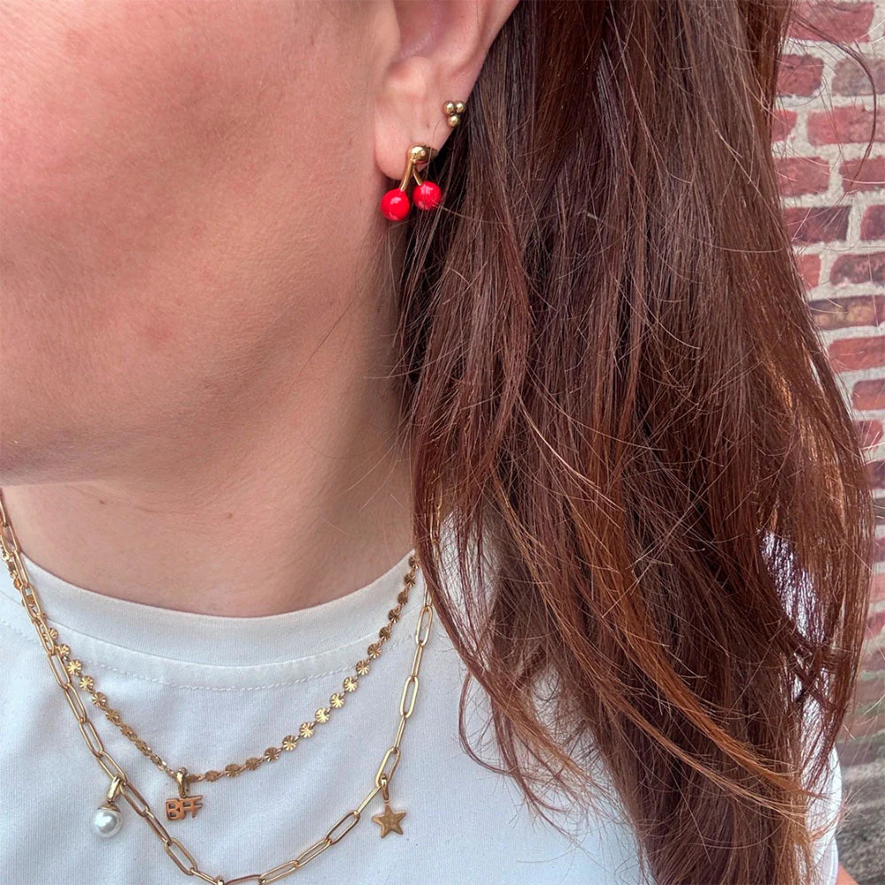 WOLFF jewelry 1168 Cherry red stud G