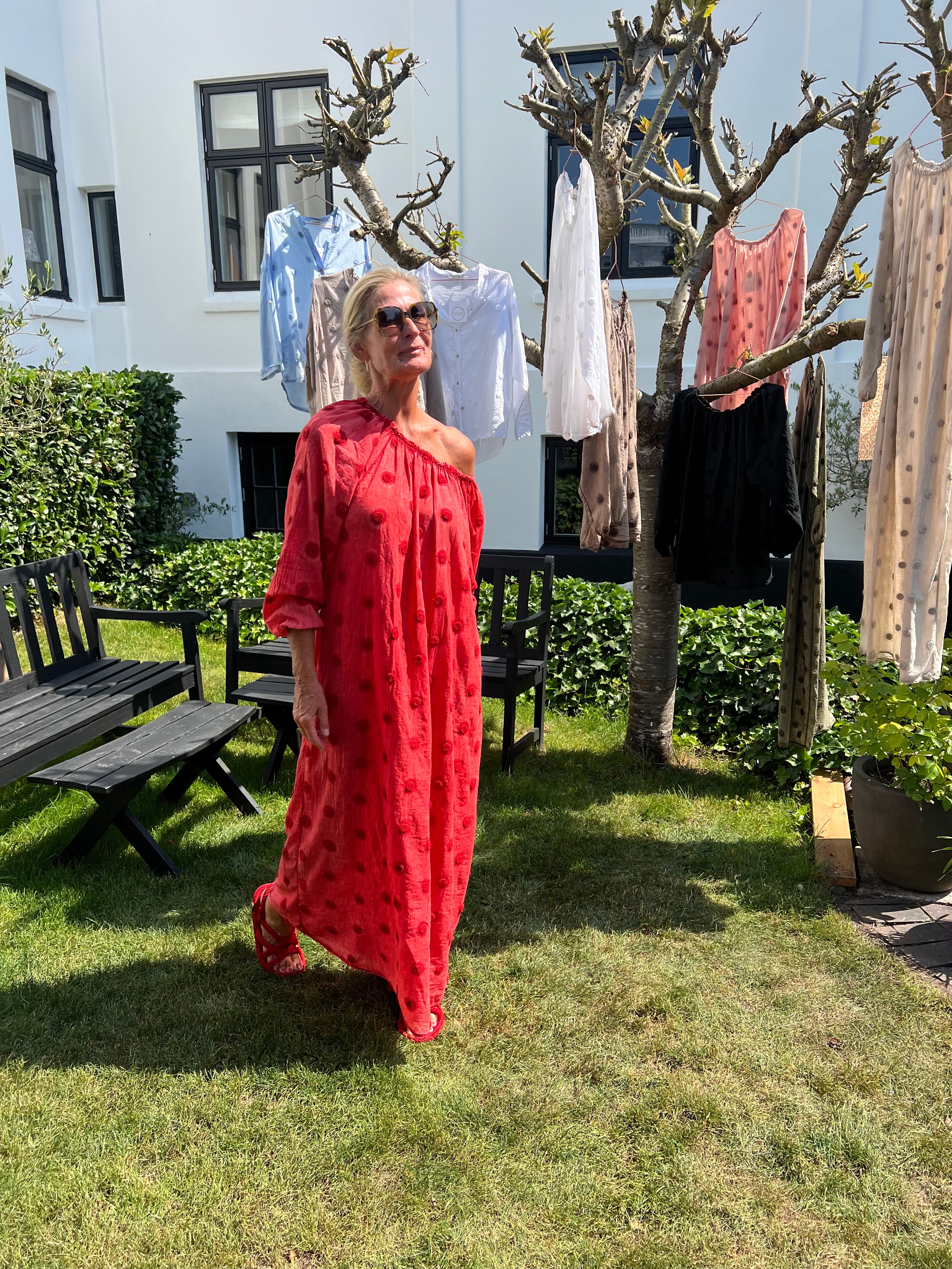 CABANA Living 3808-01 Dot dress red