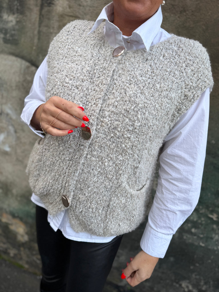 Boho Love B1225 strik vest grey