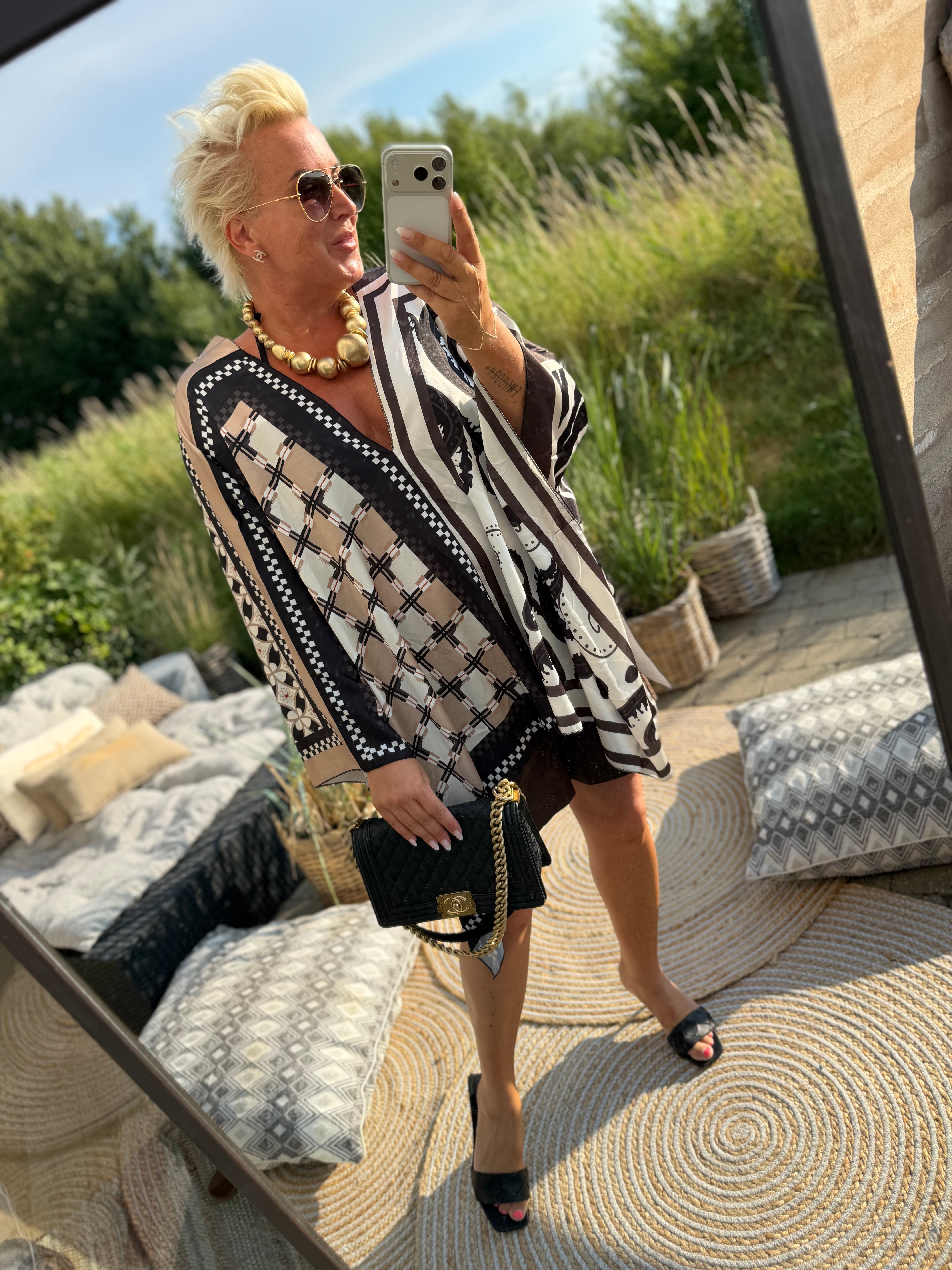 Marrakesh summer poncho black