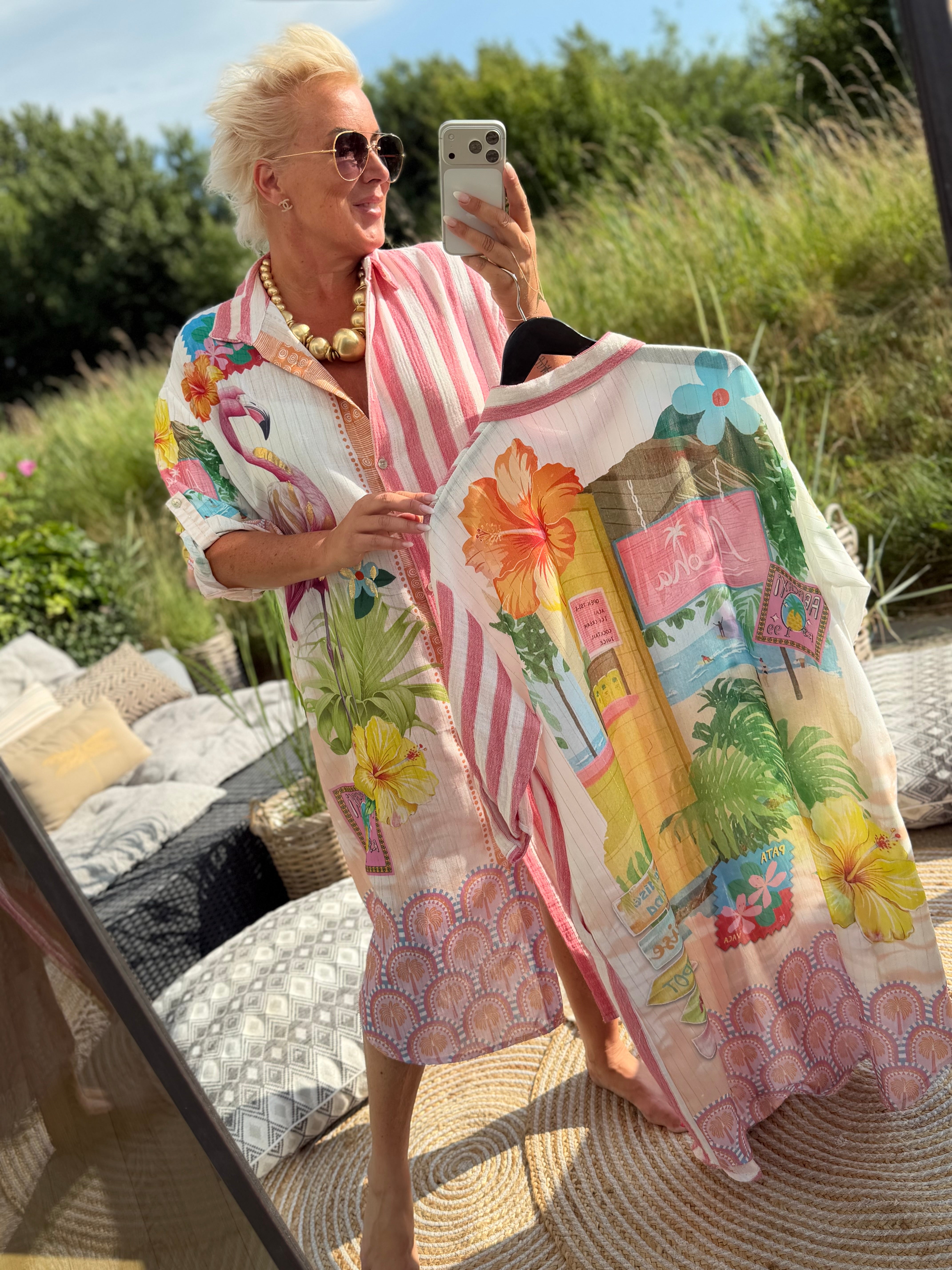 By Engbork Flamingo dress stripe