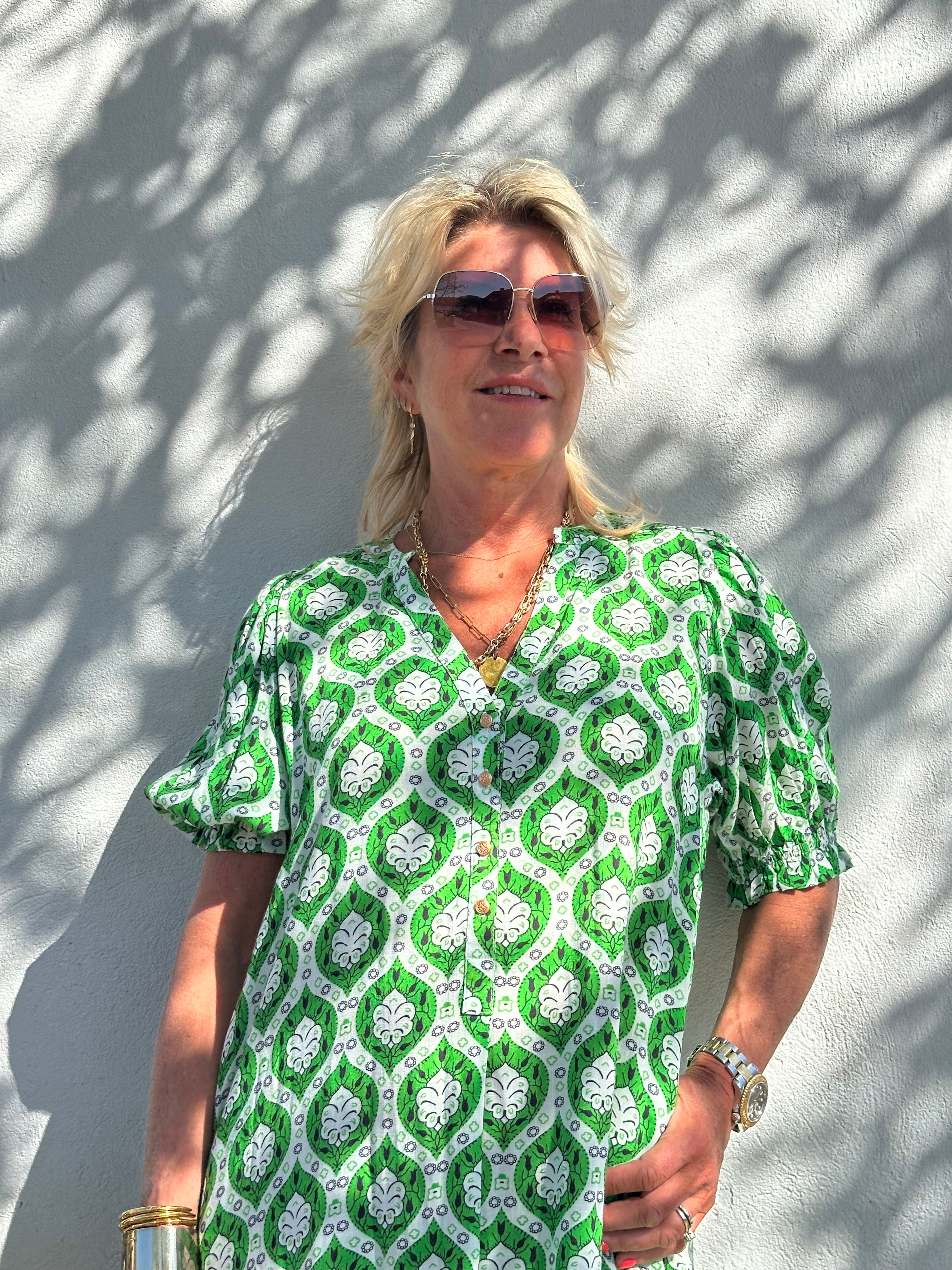 Gaspar 2601750 Tunø dress print green