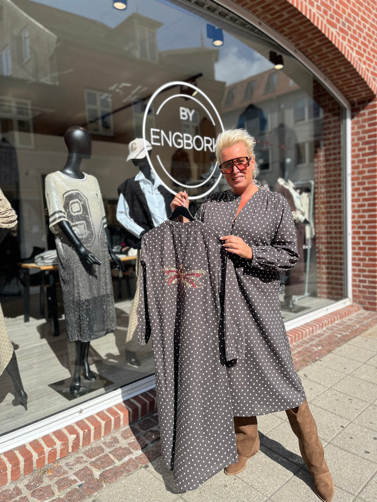 Gaspar 2507712 Luna dot kjole dark