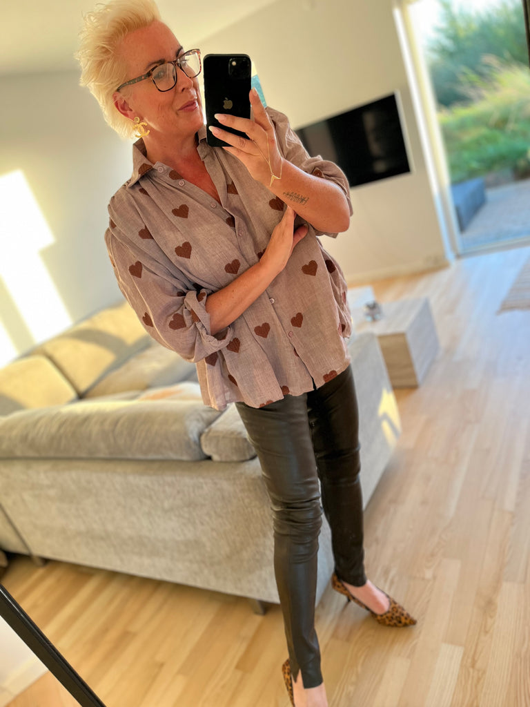 Depeche 50180 Aya HW leggings leather chocolate