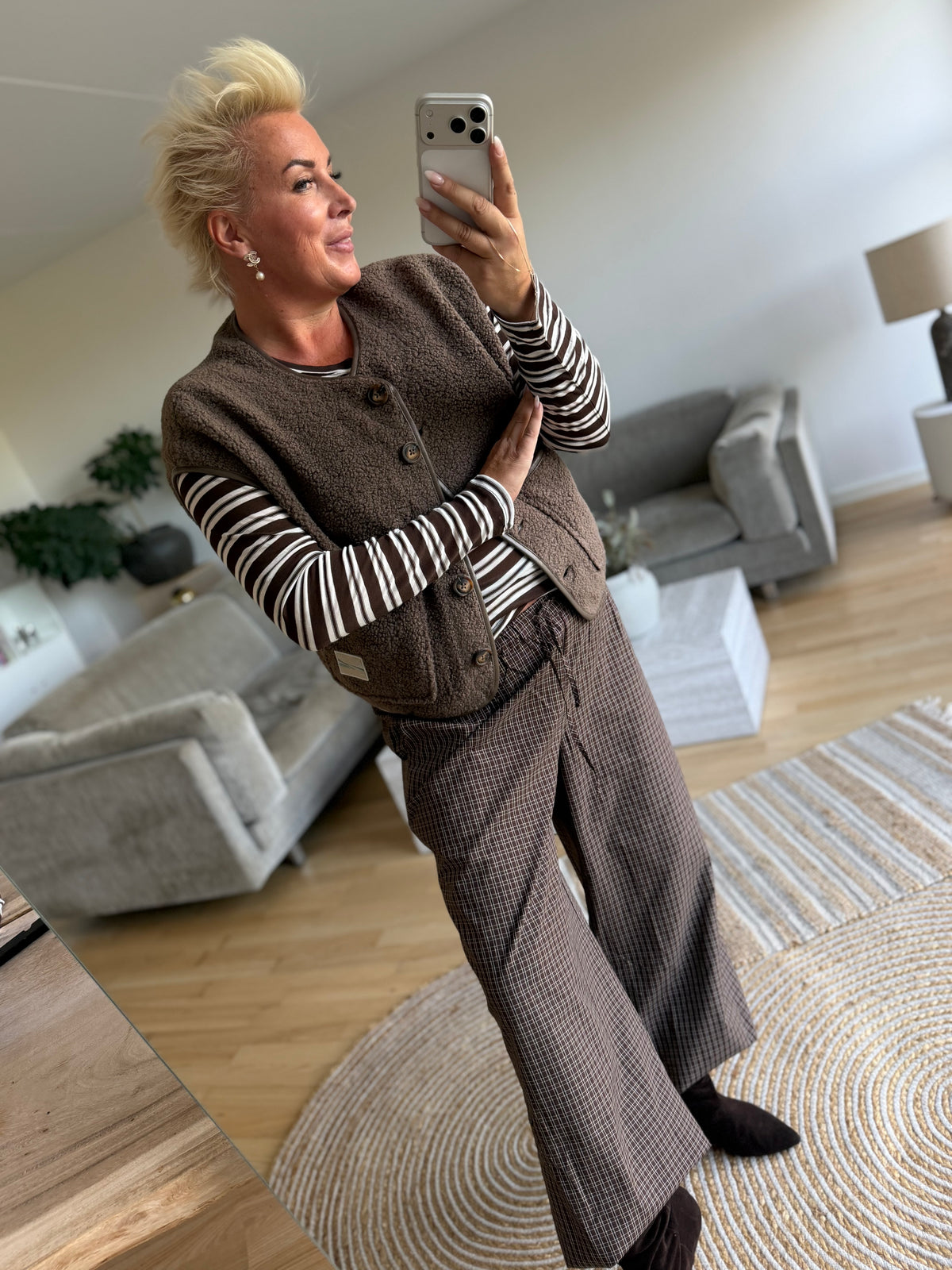 Love & Divine love1625 bluse stripe brown
