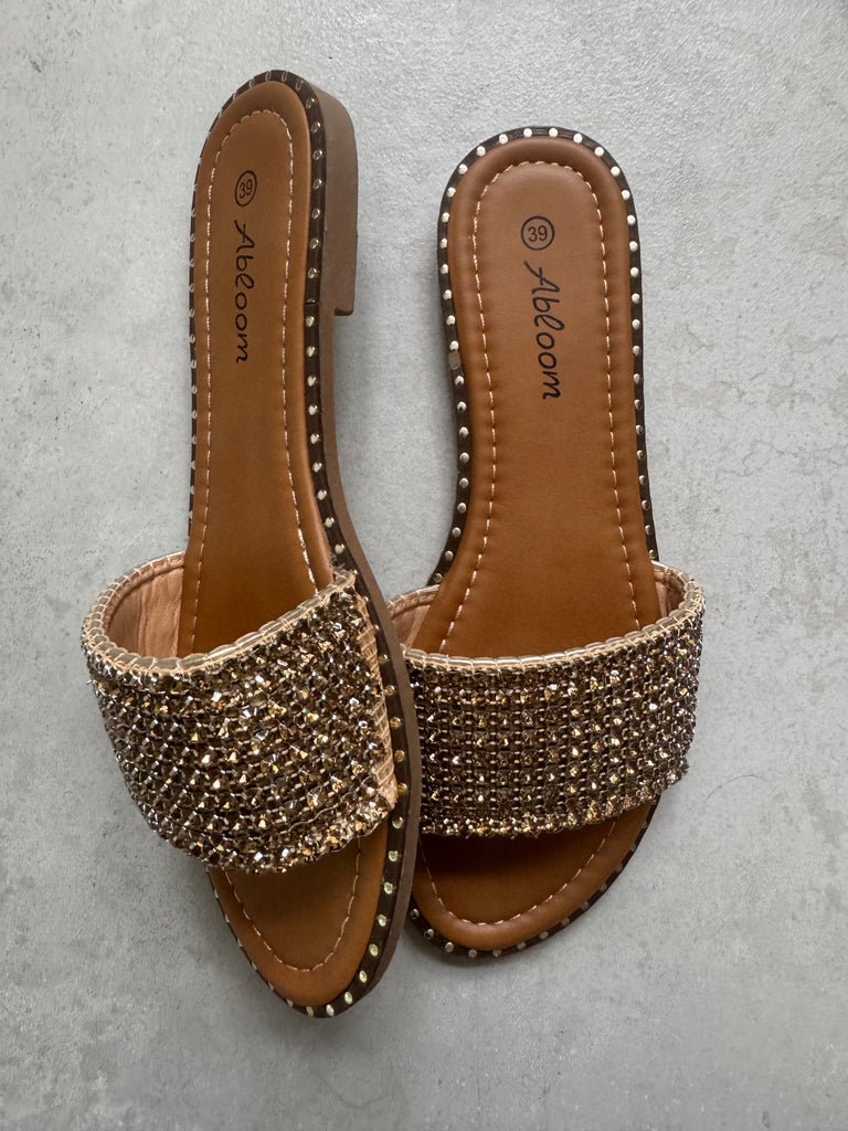 Qnuz 7738 Soffi slippers strass gold
