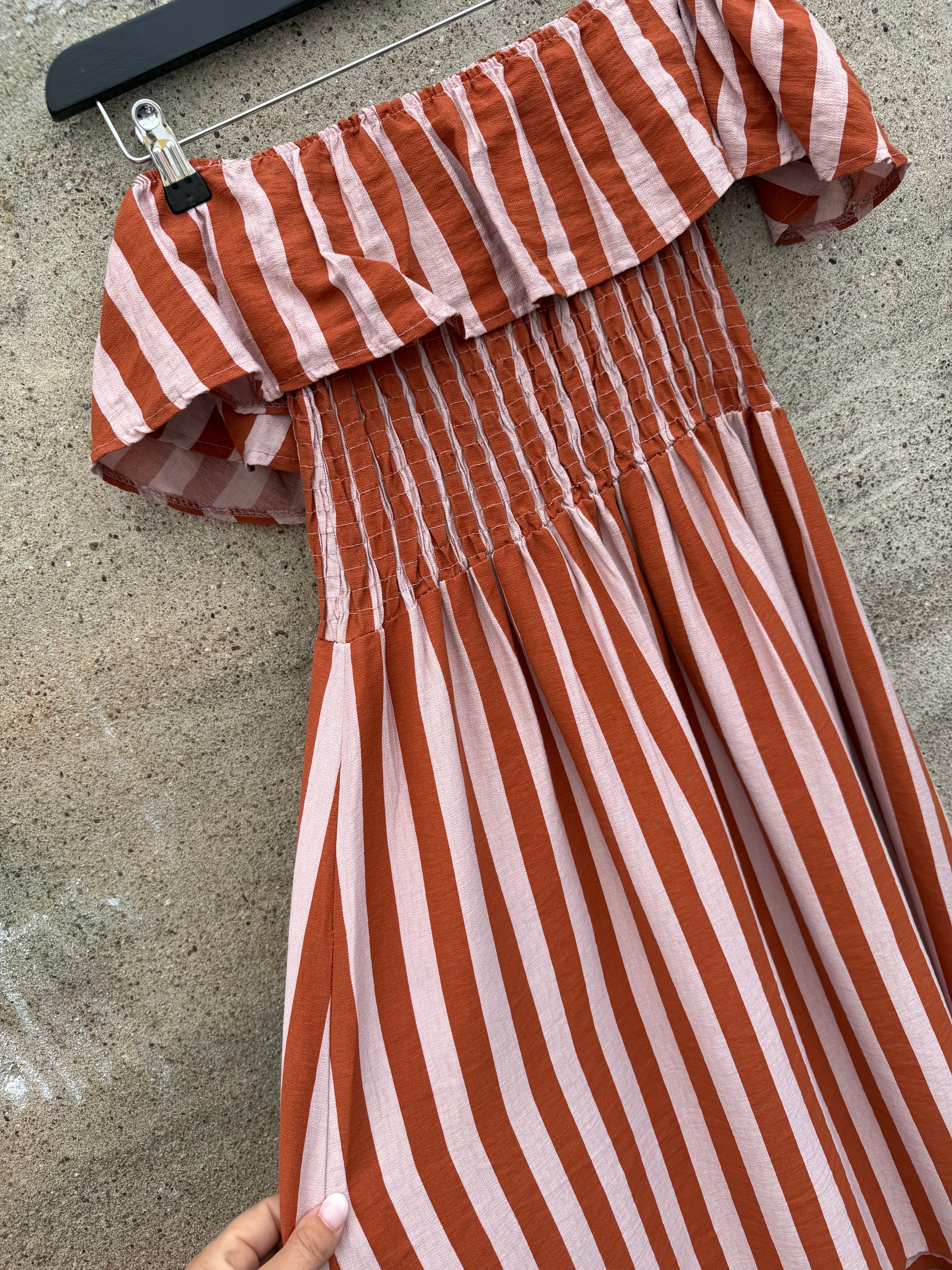 Qnuz 9417 dress stripe smock toscana